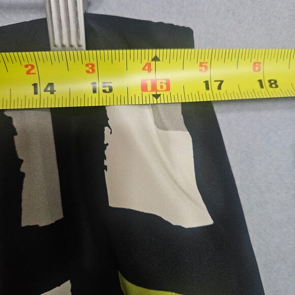 Talbots Pleated Silk Knee Legnth Skirt Sz 14 Office Window pane Print Zip - Picture 5 of 5